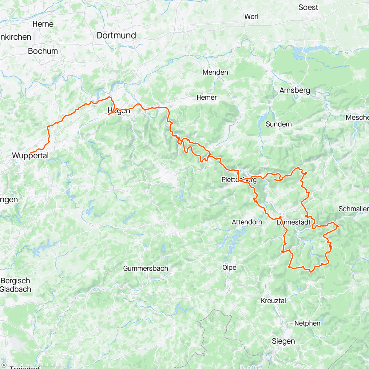 Map of the activity, SHG - Rönkhausen + Anfahrt