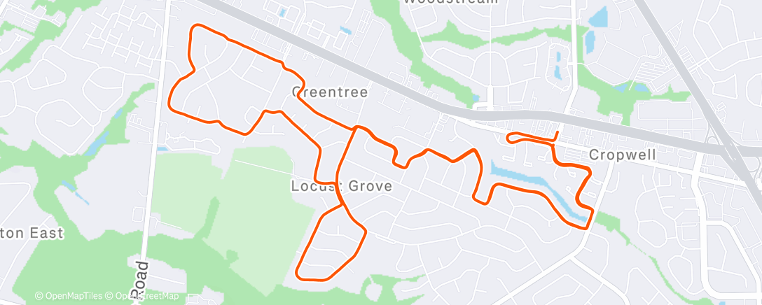 Map of the activity, Morning Run
