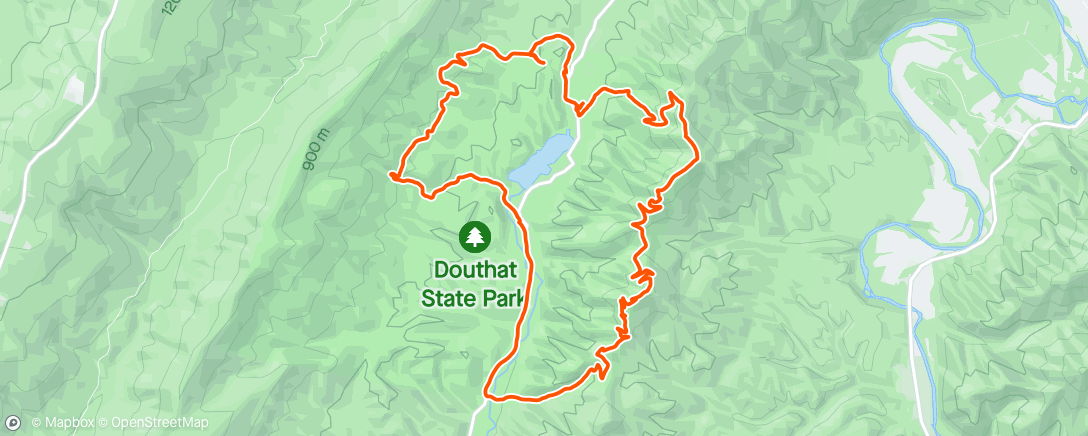 Map of the activity, Middle Mountain Momma Training