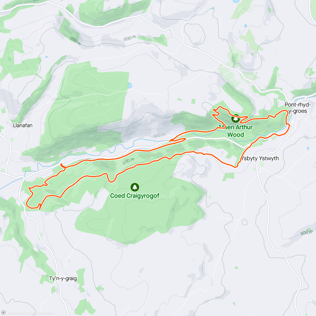 Map of the activity, Llanafan - Pontrhydygroes loop with Enid