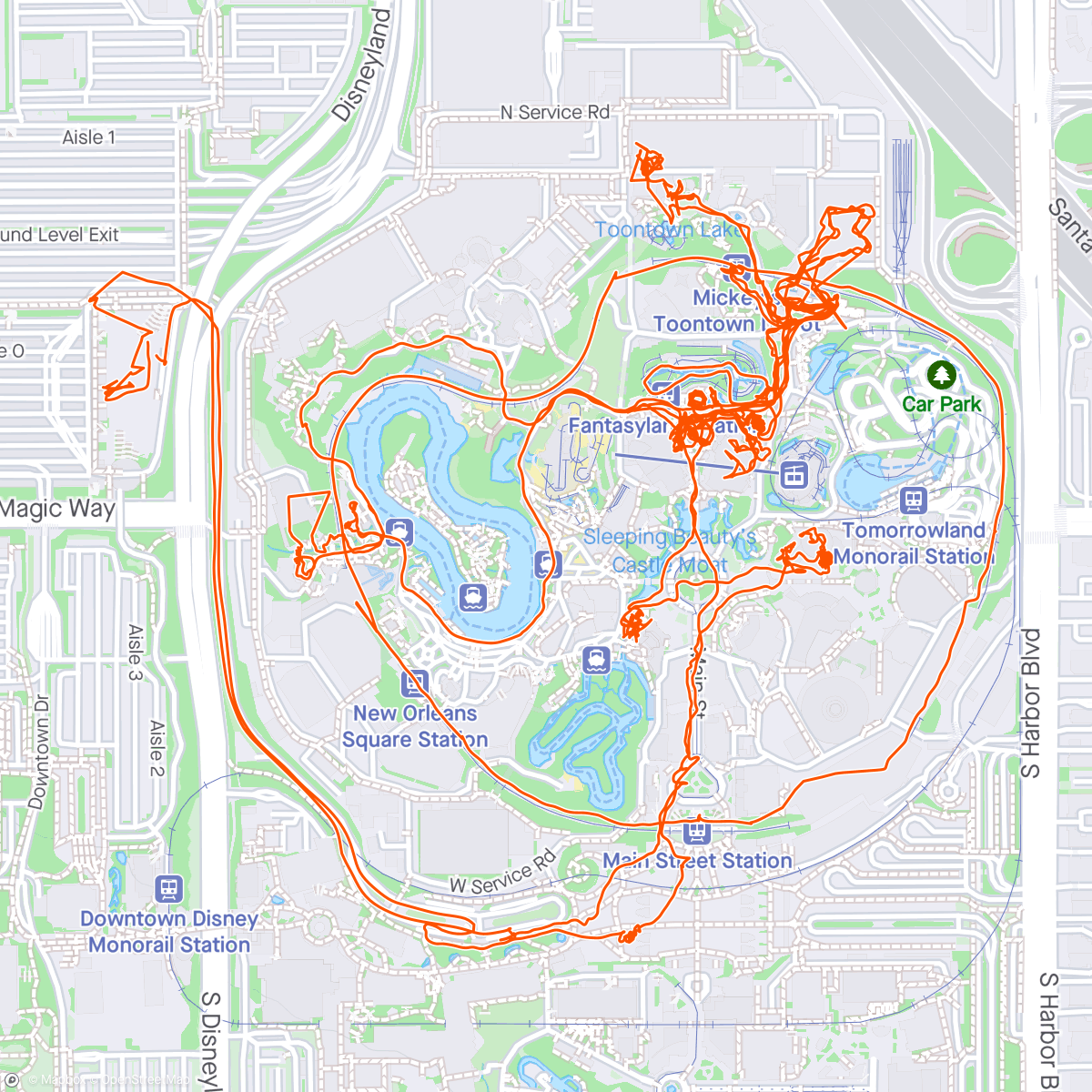 Map of the activity, Disneyland with Anna and Chia