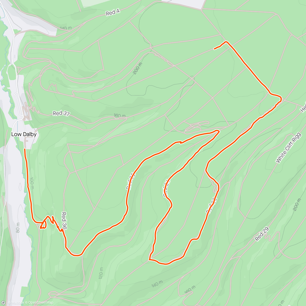 Map of the activity, Mountain Biking in Dalby Forest
