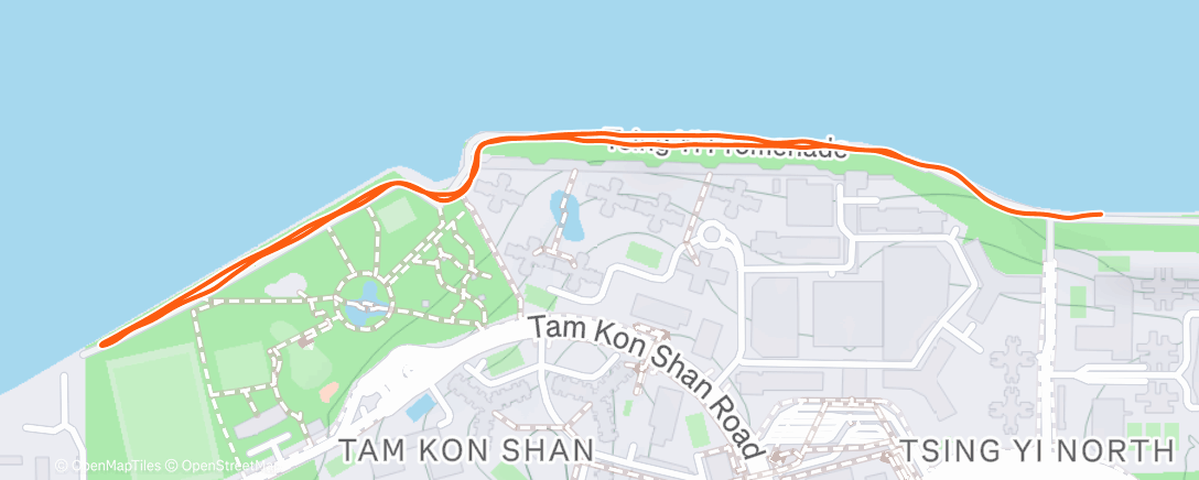Map of the activity, 傍晚跑步