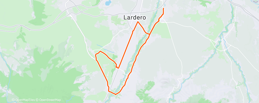 Map of the activity, Bicicleta por la tarde