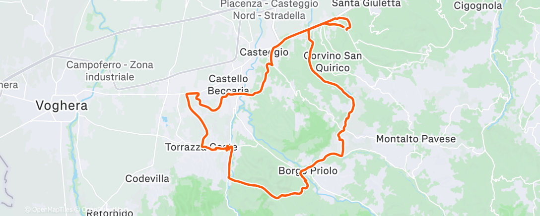 Карта физической активности (Pedalata dell'ora di pranzo)