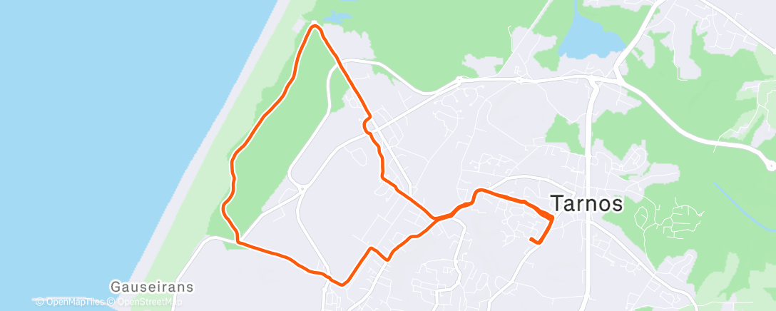 Map of the activity, Course à pied dans l'après-midi