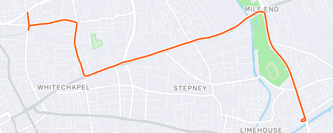 Map of the activity, Evening Ride