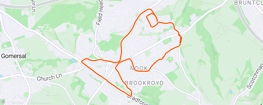 Map of the activity, Birstall RunFIT group 1 😂
