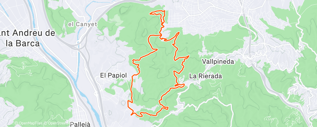 Карта физической активности (Carrera de montaña matutina)