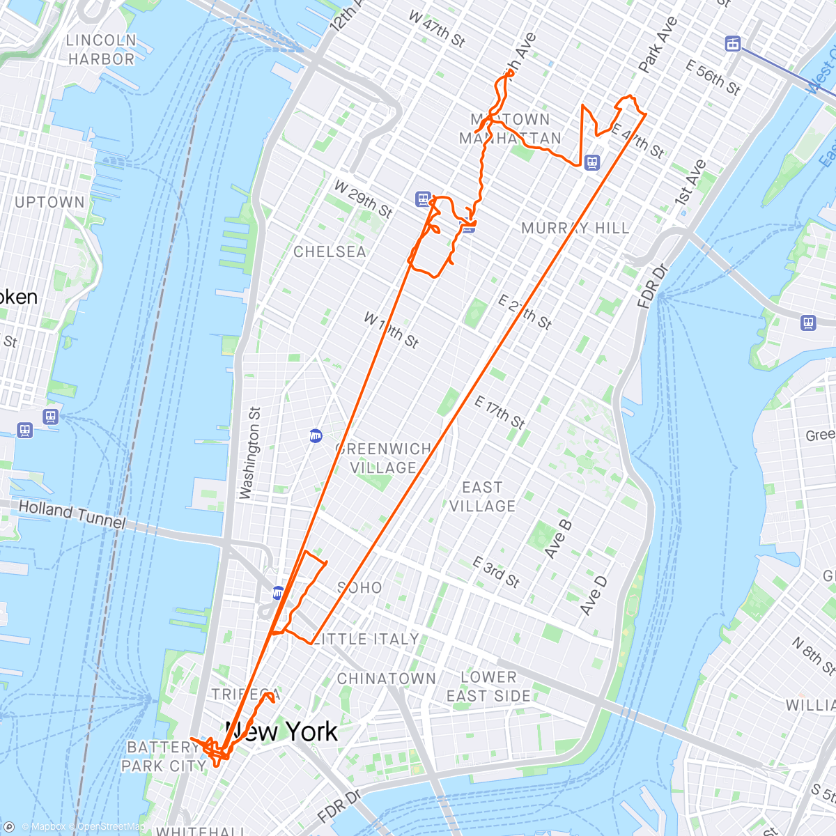 Map of the activity, New York adventure before flight ✈️ home