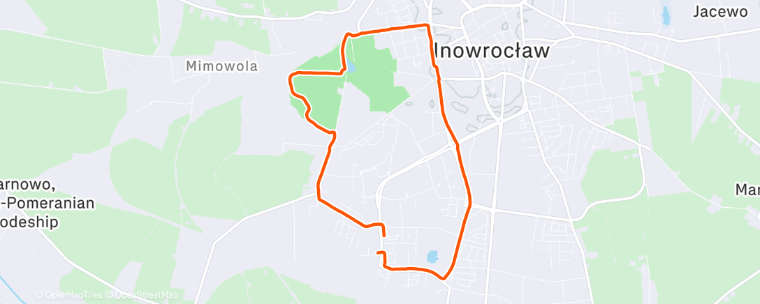 Map of the activity, Afternoon Run