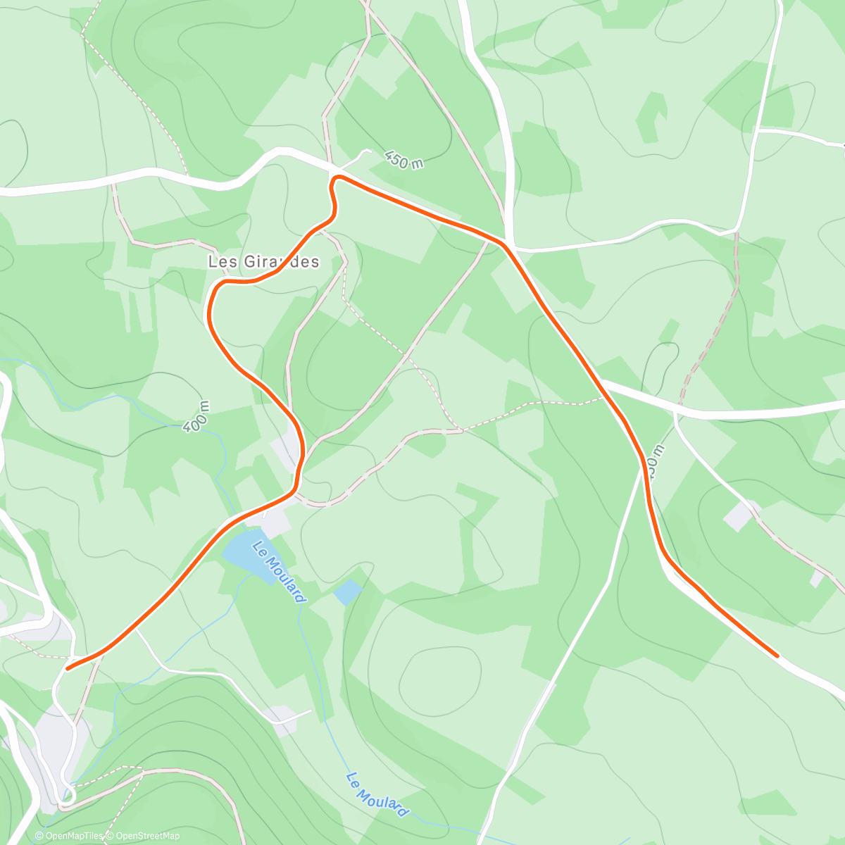 Map of the activity, ROUVY - Cool down - lAbbaye-Chatelus-St-Sulpice-Lauriere