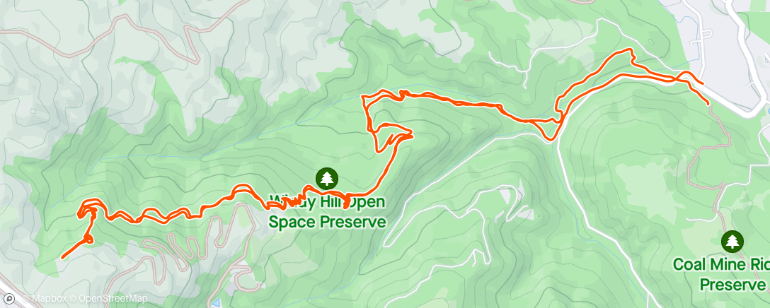 Map of the activity, Quick Windy Hill