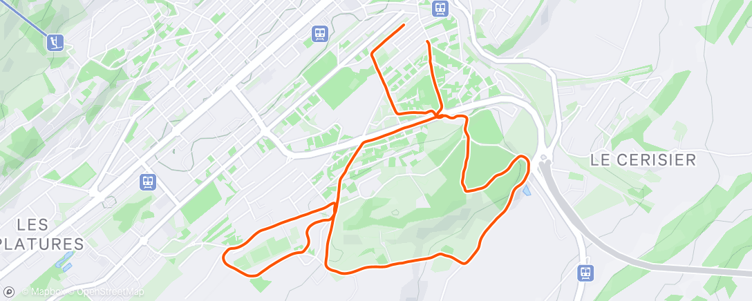 Map of the activity, Course à pied dans l'après-midi