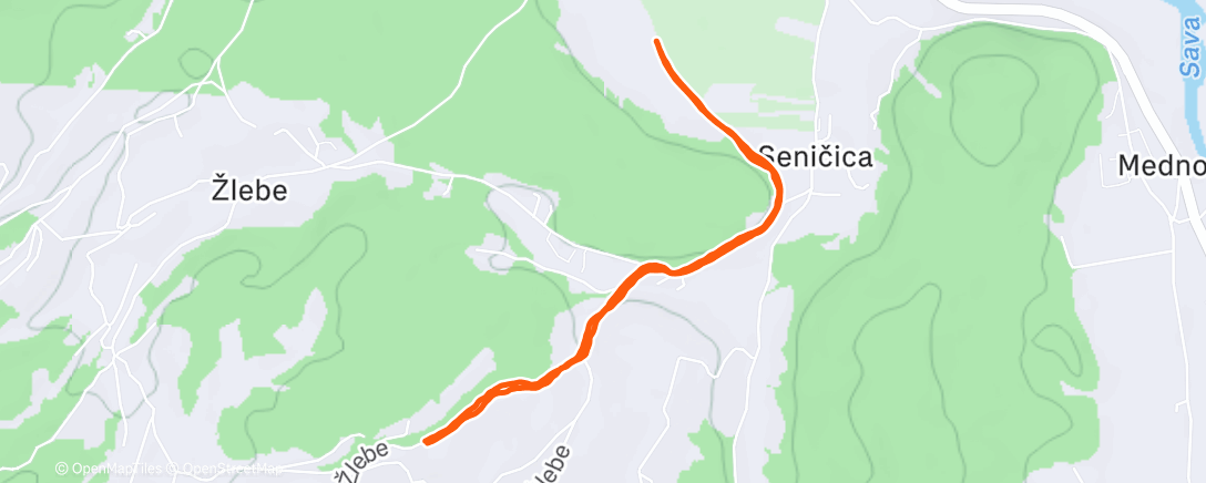 Map of the activity, Afternoon Run