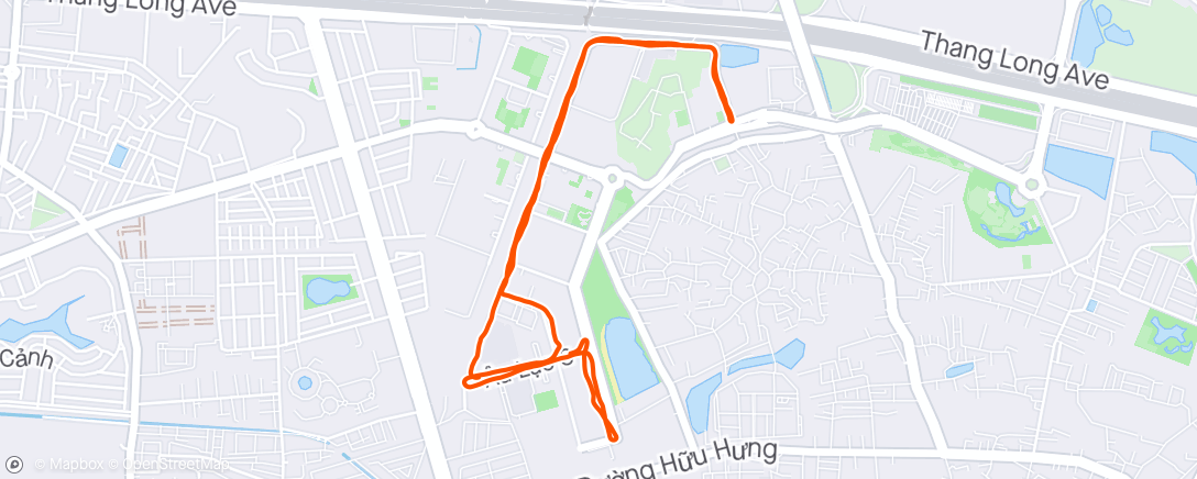 Map of the activity, Evening Run