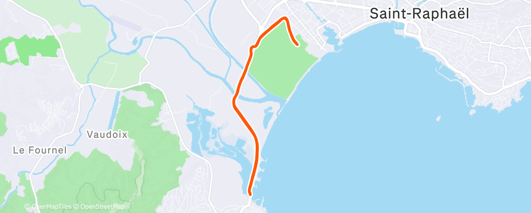 Map of the activity, Course à pied le midi