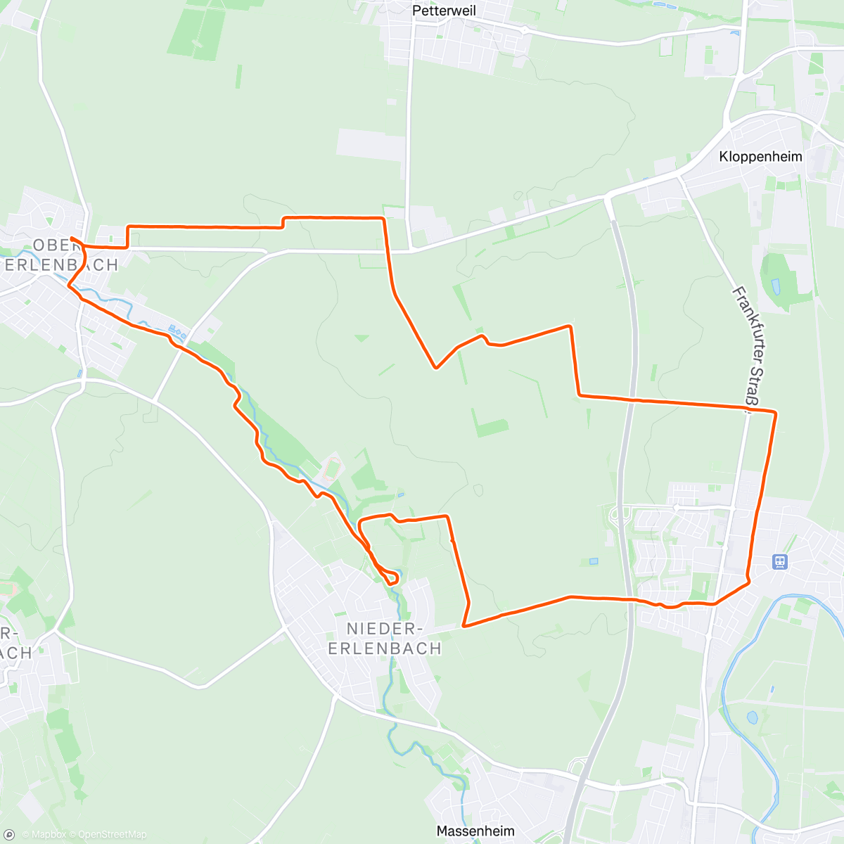 Map of the activity, Afternoon Run