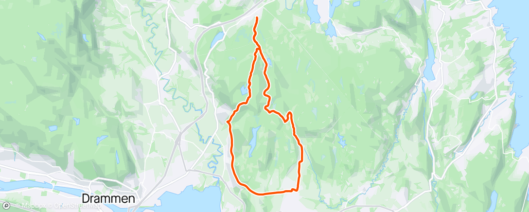 Mappa dell'attività Liertoppen. Spikkestad. Gml Drammensbanen. Reistadåsen.