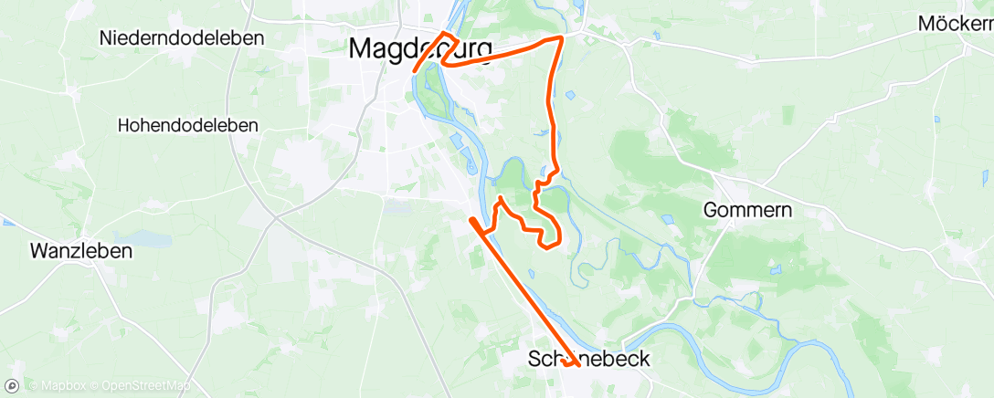 Map of the activity, 30 km Walk