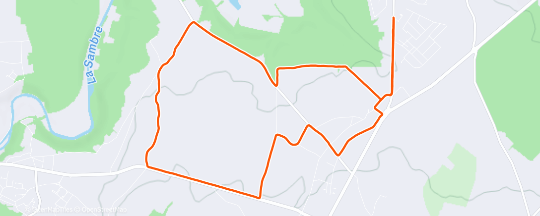 Map of the activity, Course à pied dans l'après-midi