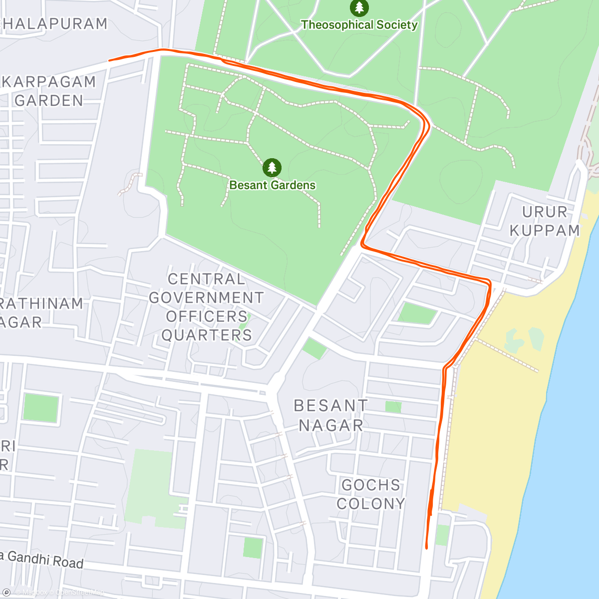 Map of the activity, Base 30min