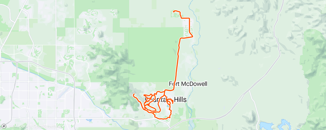 Map of the activity, Fountain Hills Climbing