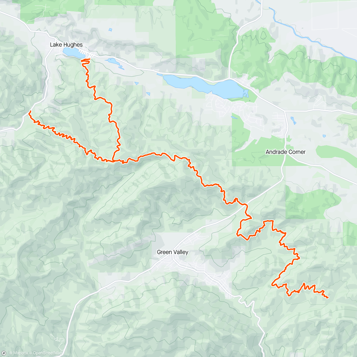 Map of the activity, Leona Divide 55K