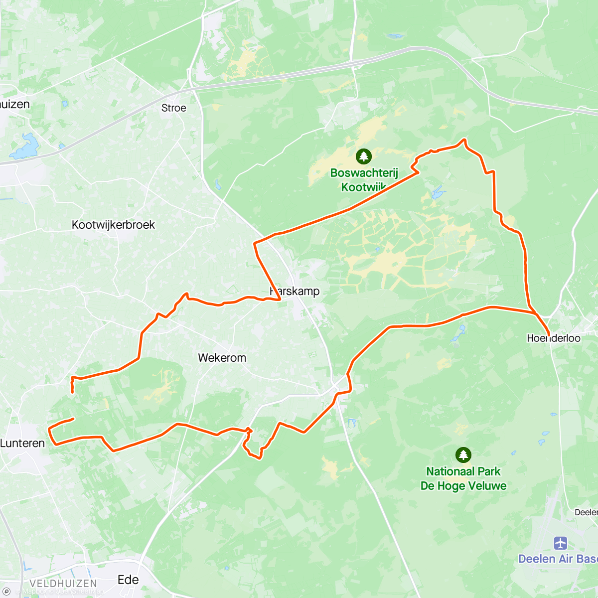 Map of the activity, Veluwe 3