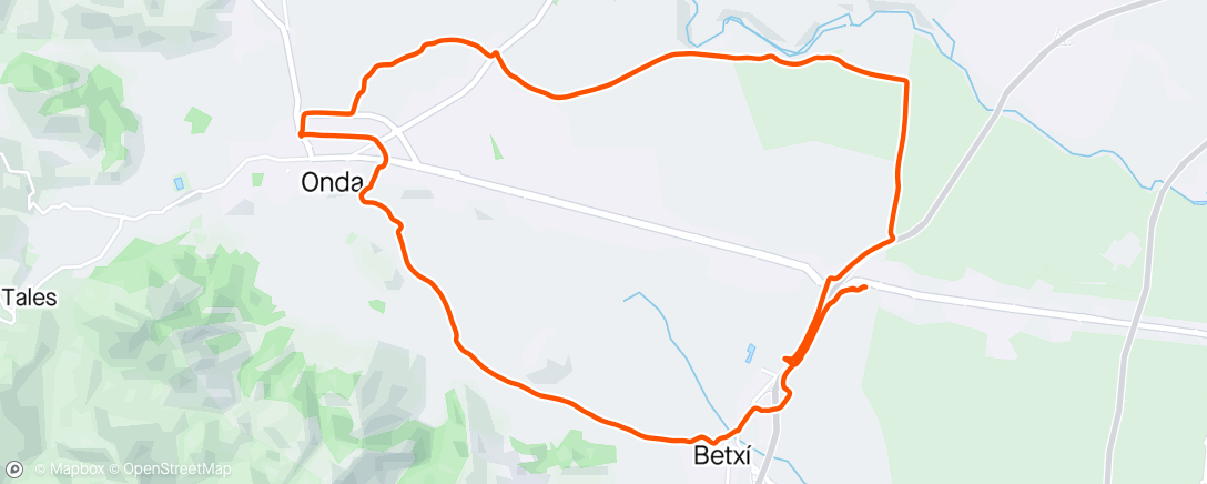 Map of the activity, Bicicleta de montaña por la tarde