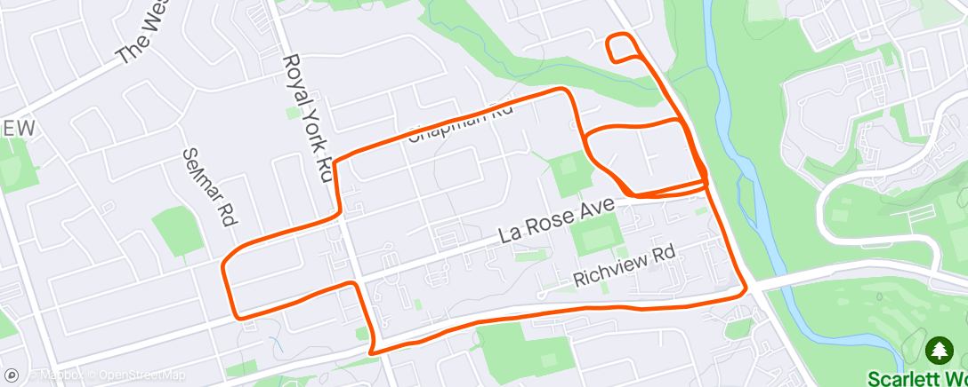 Map of the activity, Morning Run-Not feeling this one.