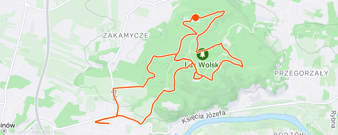 Map of the activity, Afternoon Run