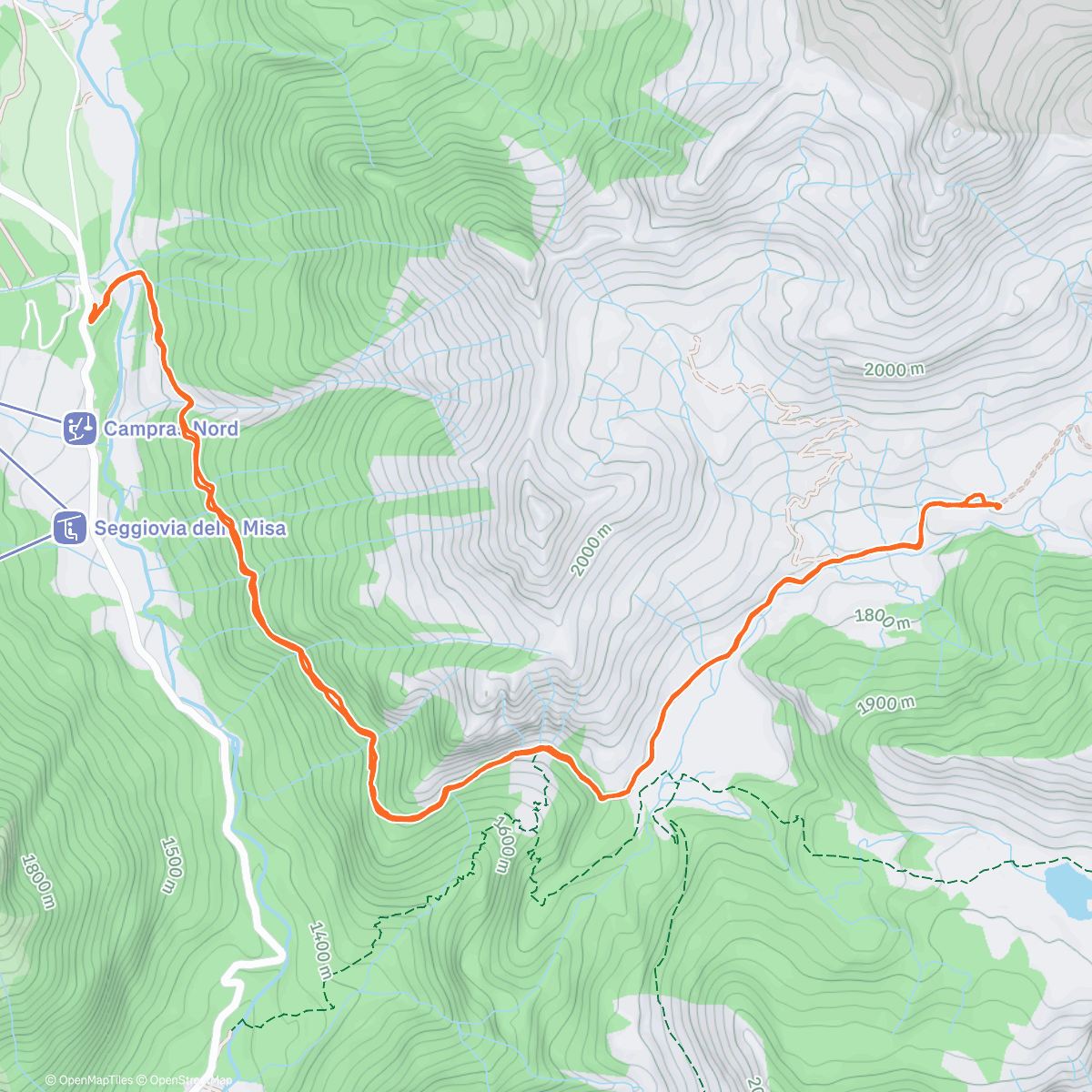Map of the activity, Walking