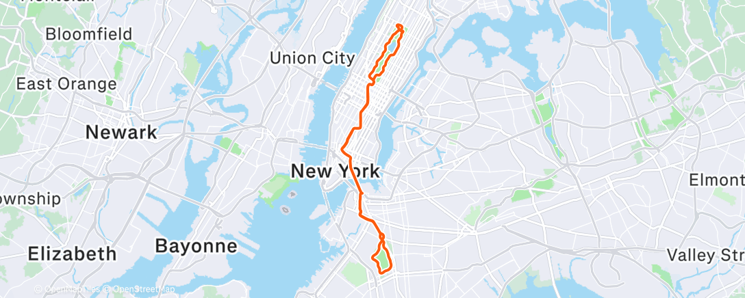 Map of the activity, Zwift - New York