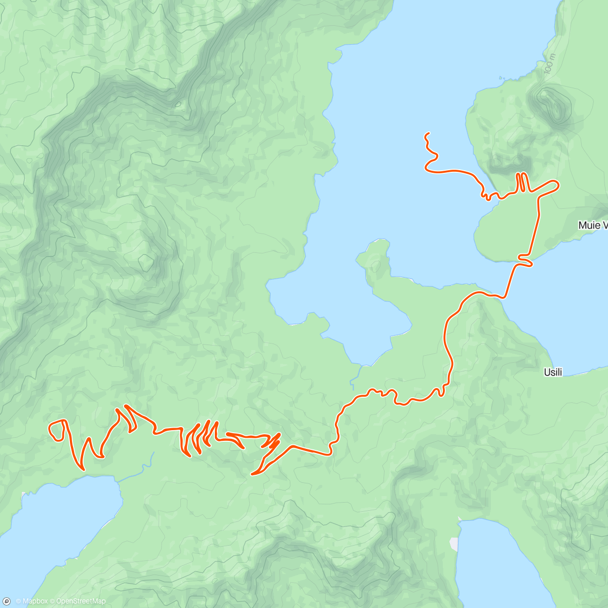 アクティビティ「Zwift - Tour of Fire and Ice in Watopia」の地図