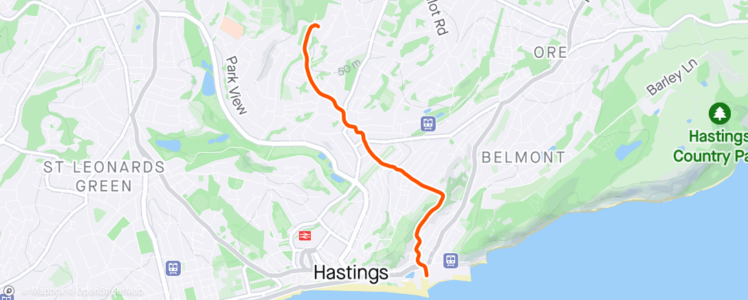 Karte der Aktivität „Afternoon Walk home same route”
