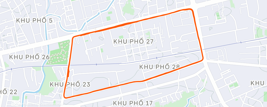 Map of the activity, Morning Run