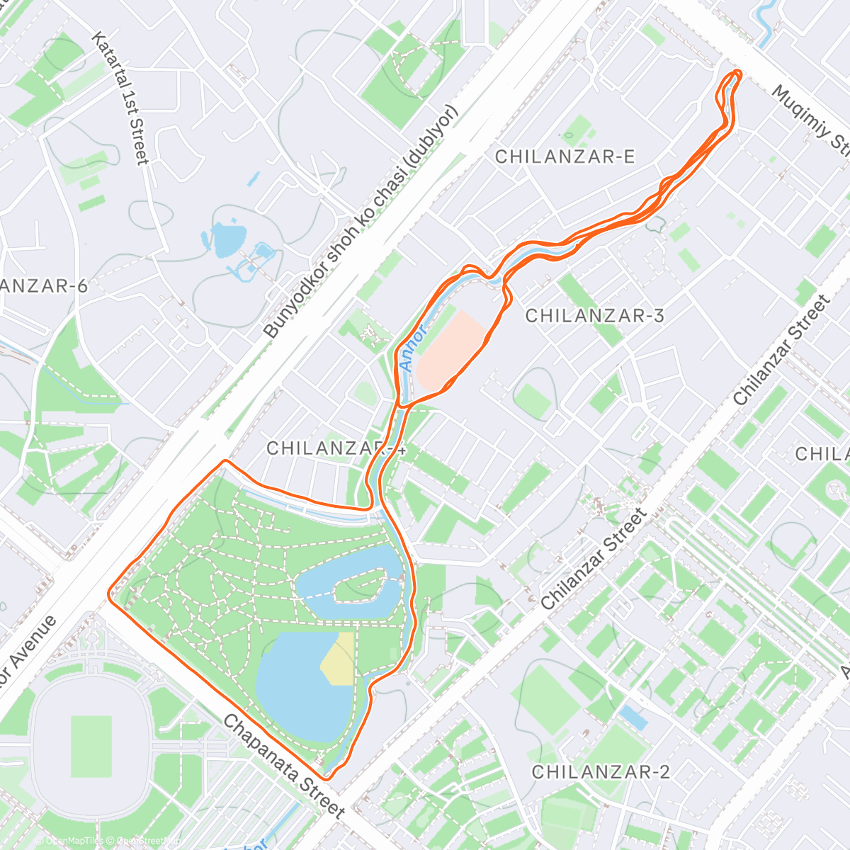 Map of the activity, Дневной забег