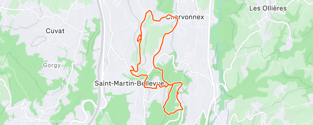 Map of the activity, Trail le matin
