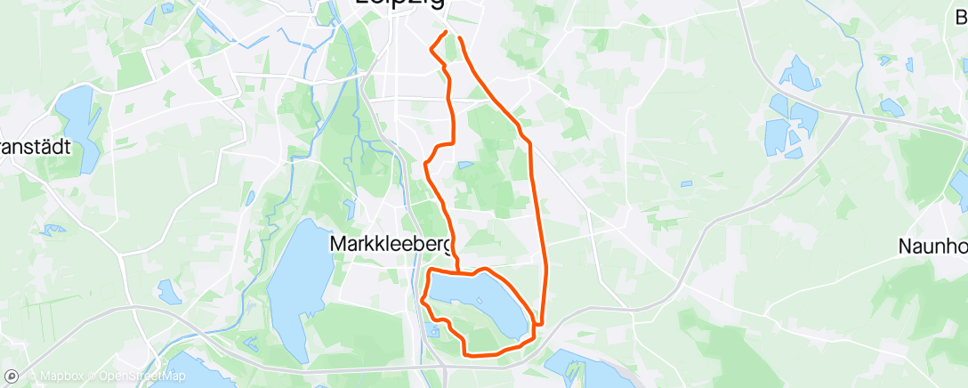 Map of the activity, evening ride