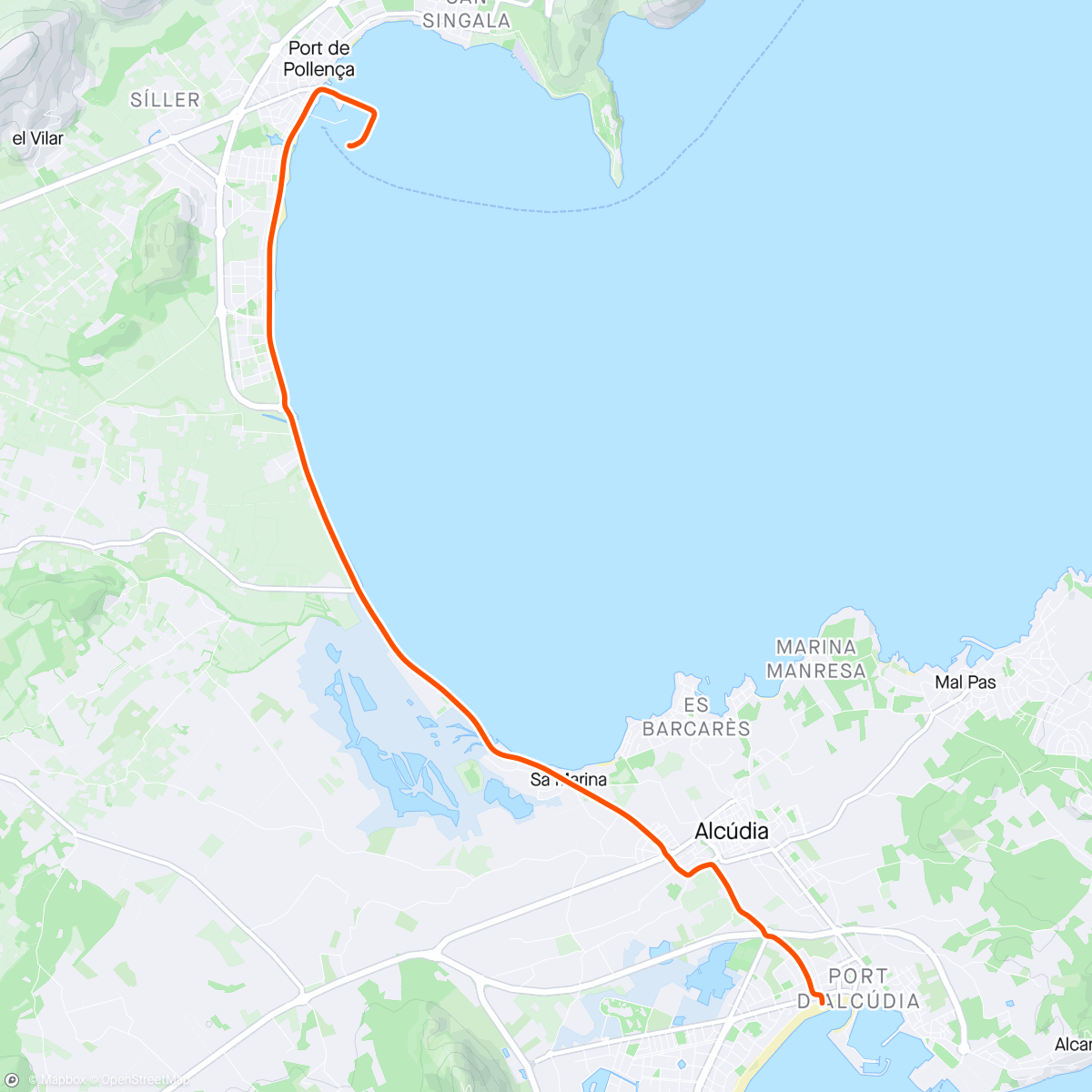 Map of the activity, Kinomap - MALLORCA 2024 - Port Pollenca ➡️ Port D'Alcudia