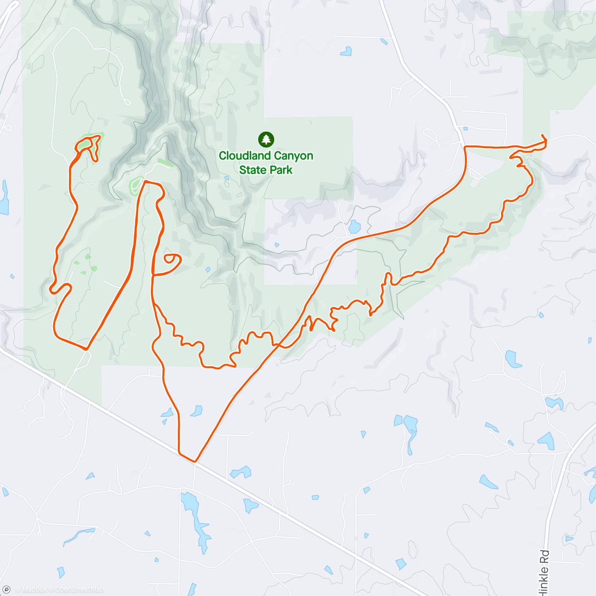 Map of the activity, Cloudland Connector Trail