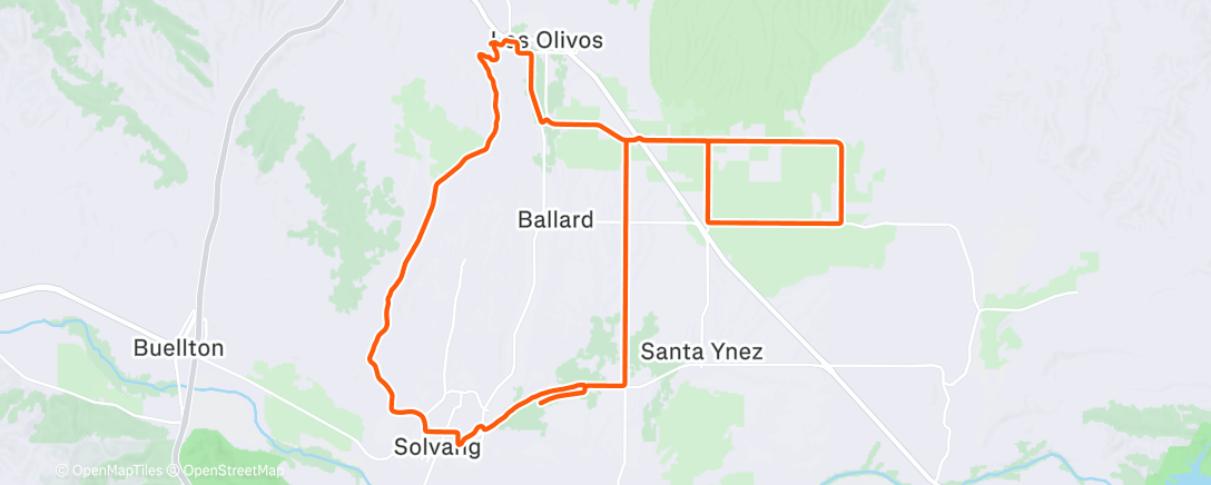 Map of the activity, Lunch Ride