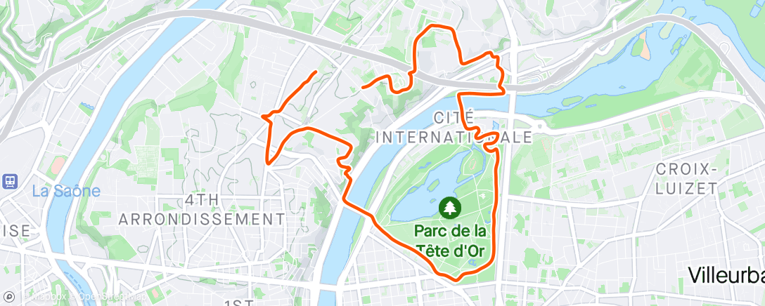 Map of the activity, Parc Tête d’Or, toujours aussi agréable