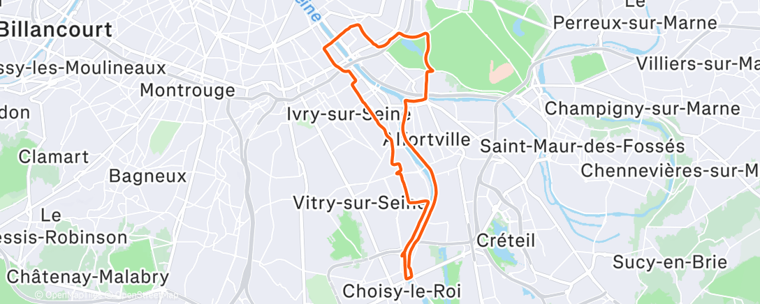 Peta aktivitas, 🥶Course à pied le matin🥶