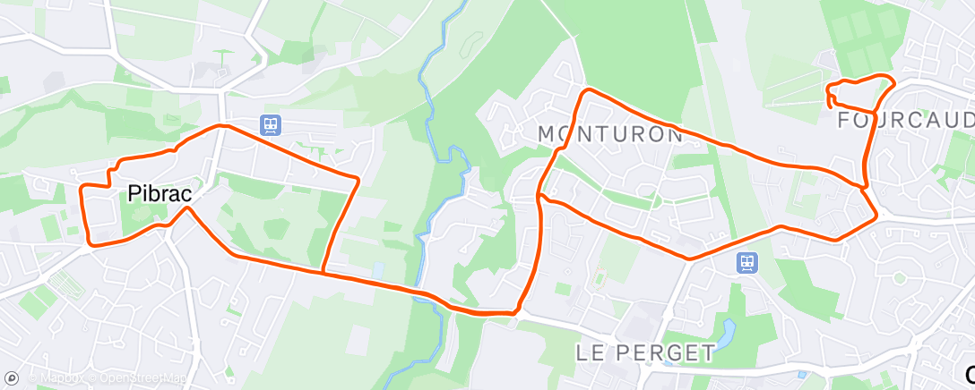 Map of the activity, Course à pied en soirée