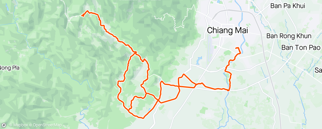 Karte der Aktivität „Masked Morning Ride - Lanna Thara Crit, Nam Phrae, Middle Path, Tha Chang (coffee), Sala 12, Baan Huay Siiaw, Middle Path. Hot!​”
