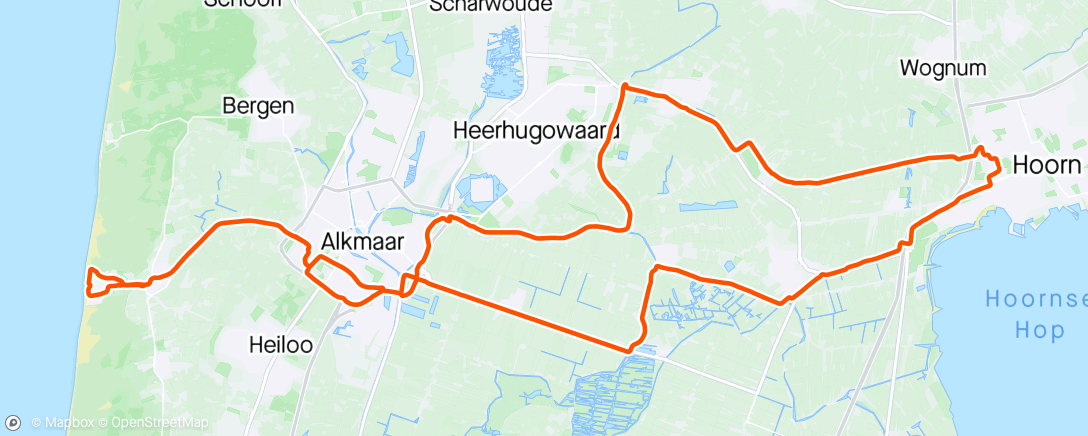 Map of the activity, Hoorn - Egmond aan zee -  Hoorn.