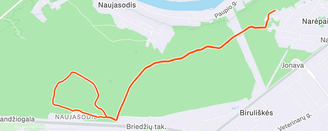 Map of the activity, Afternoon Run