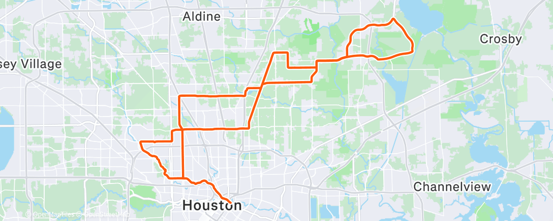 Map of the activity, PTO ride